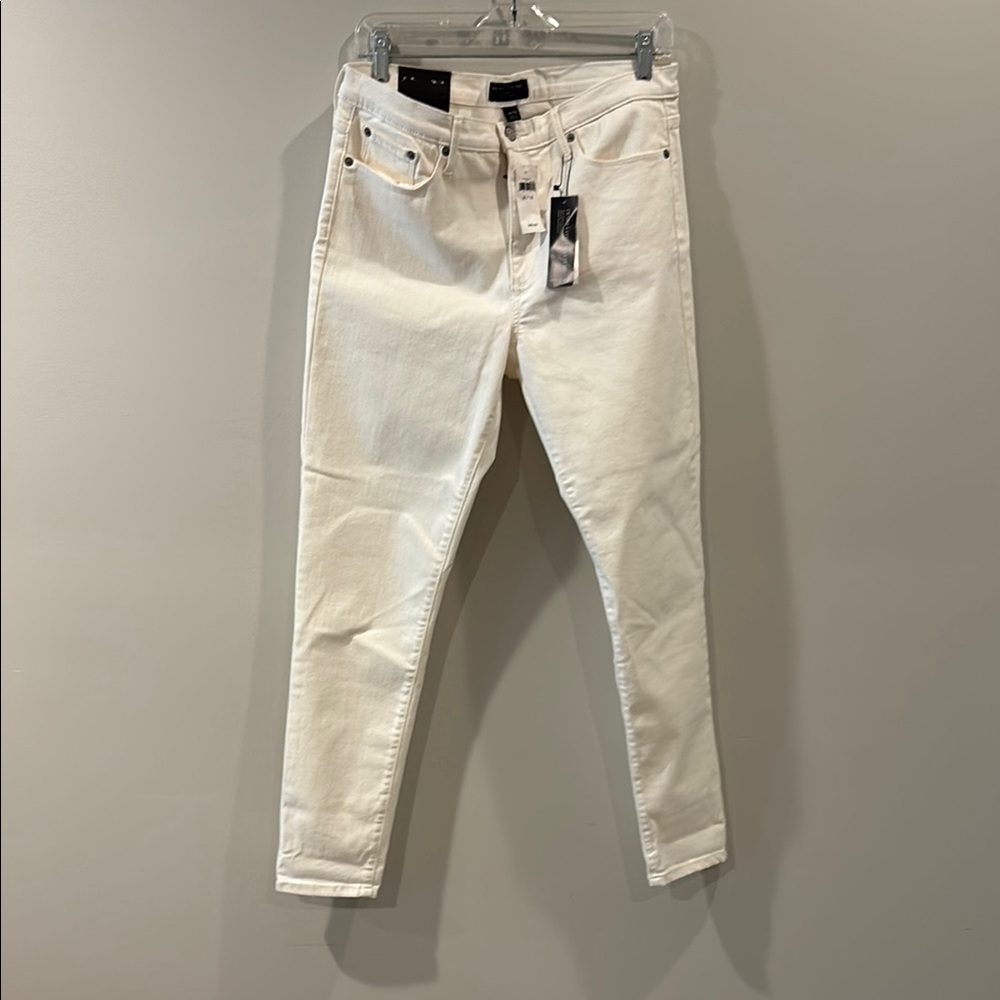 Banana Republic White Cropped Ankle Jeans with Stretch